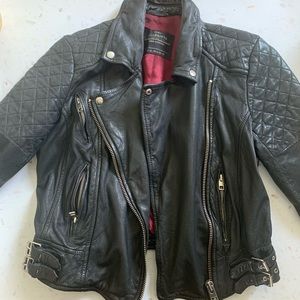 All Saints Cargo Leather Biker Jacket